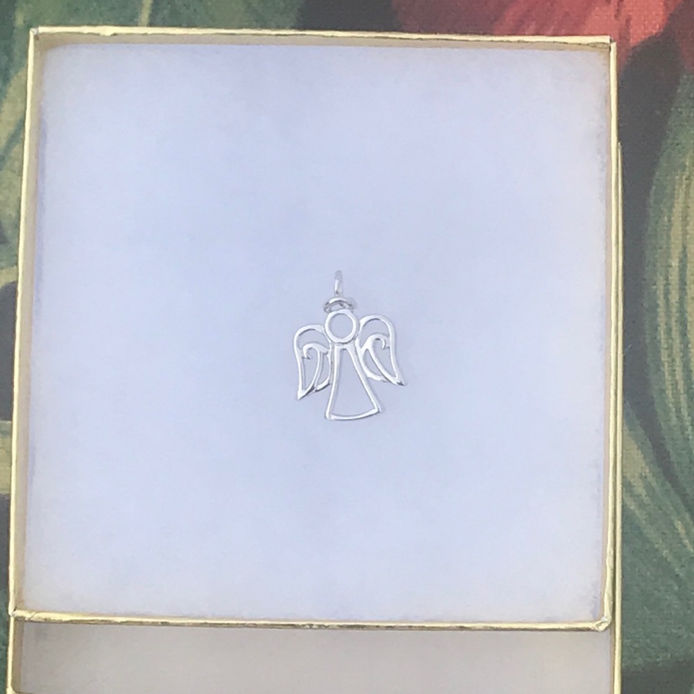 Solid sterling silver angel pendant New